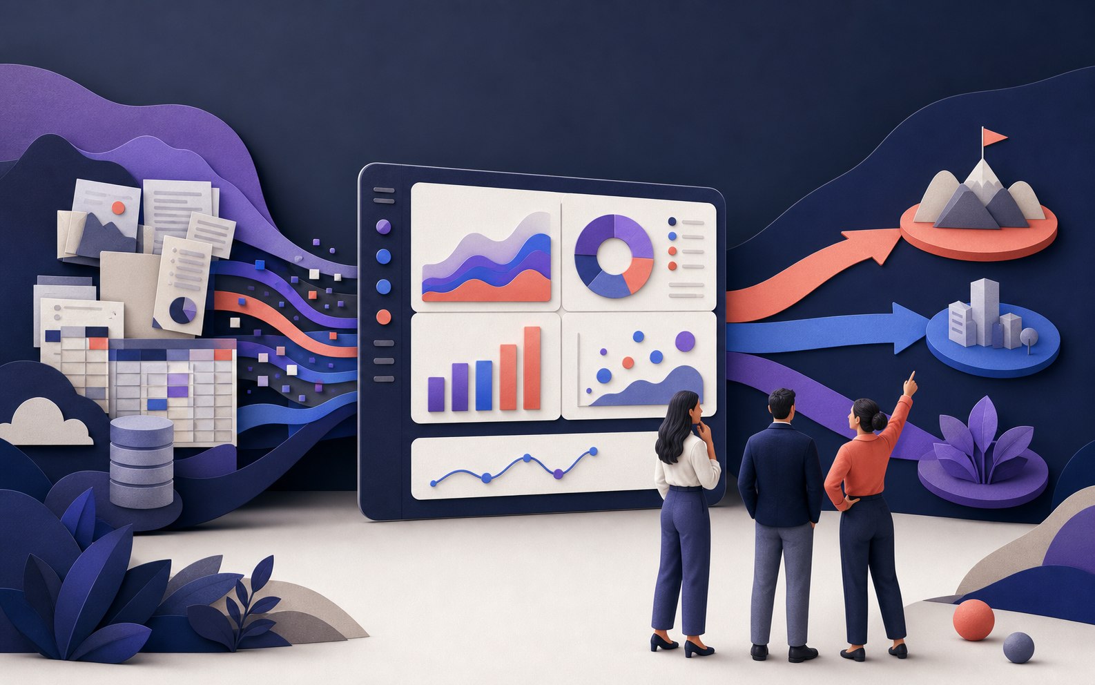 Datos dispersos que se convierten en un tablero y en alternativas para decidir